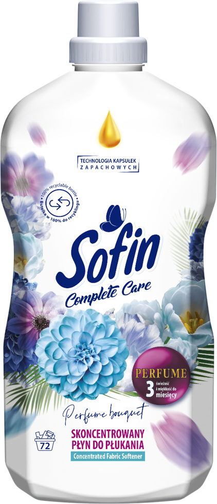Opakowanie płynu Sofin Complete Care&Perfume o zapachu Perfume Bouquet